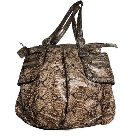 Liz Claiborne Faux Snakeskin Handbag Side Pockets W/ Matching Change Purse NWOT - Picture 3 of 10